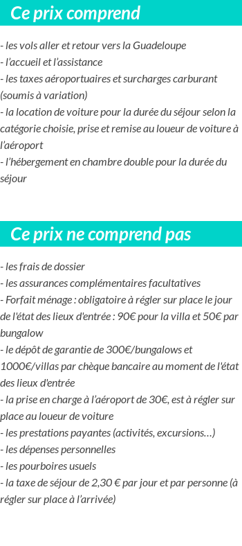 Conditions tarifaires