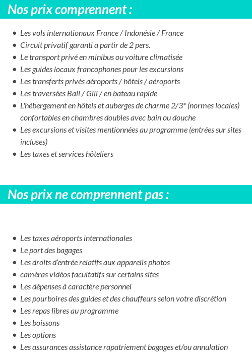 Conditions tarifaires