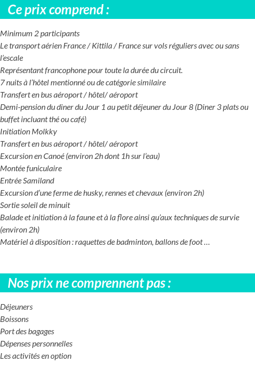 Conditions tarifaires