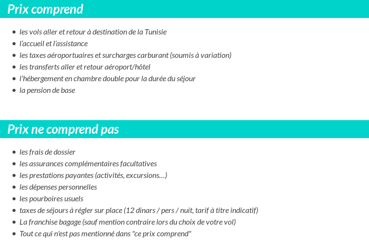 Conditions tarifaires