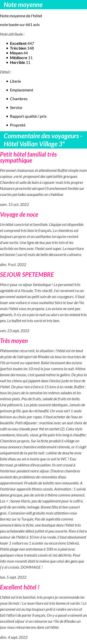 Avis clients