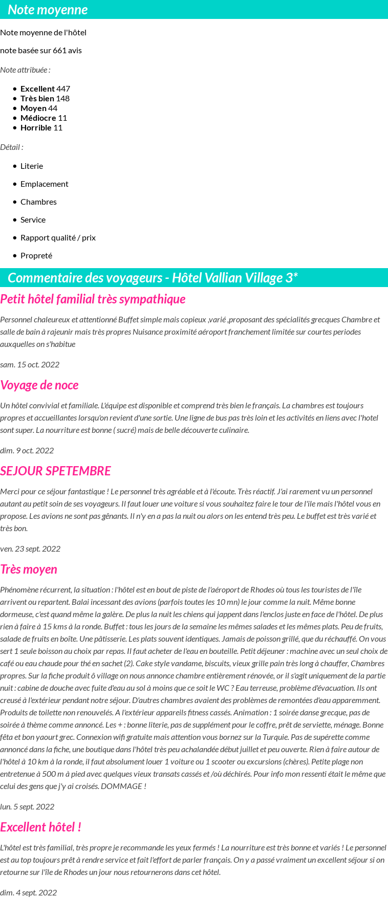 Avis clients