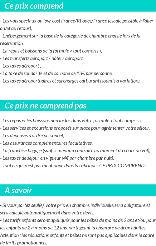 Conditions tarifaires