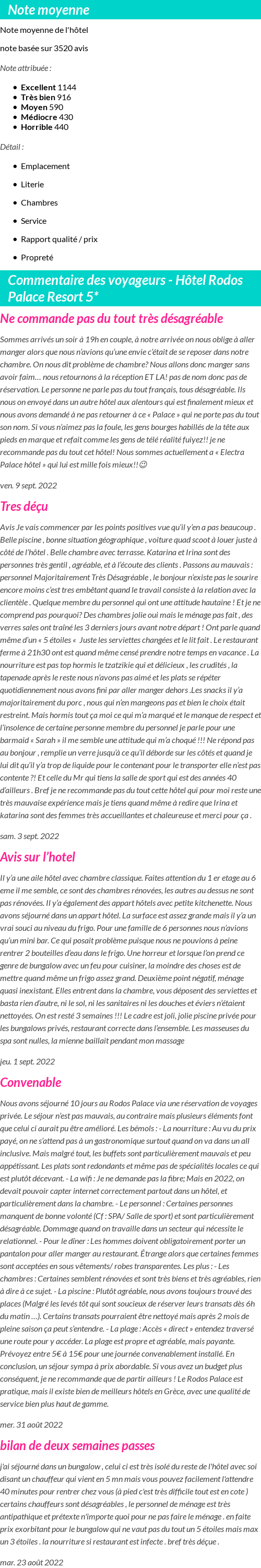 Avis clients