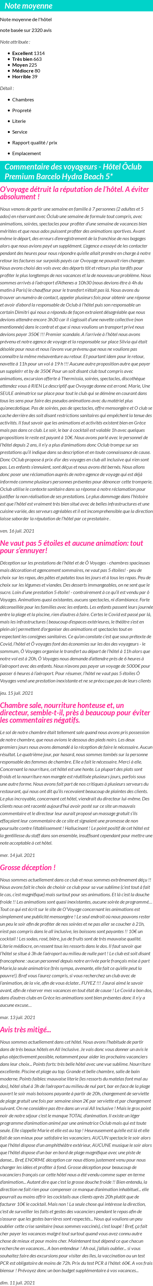 Avis clients