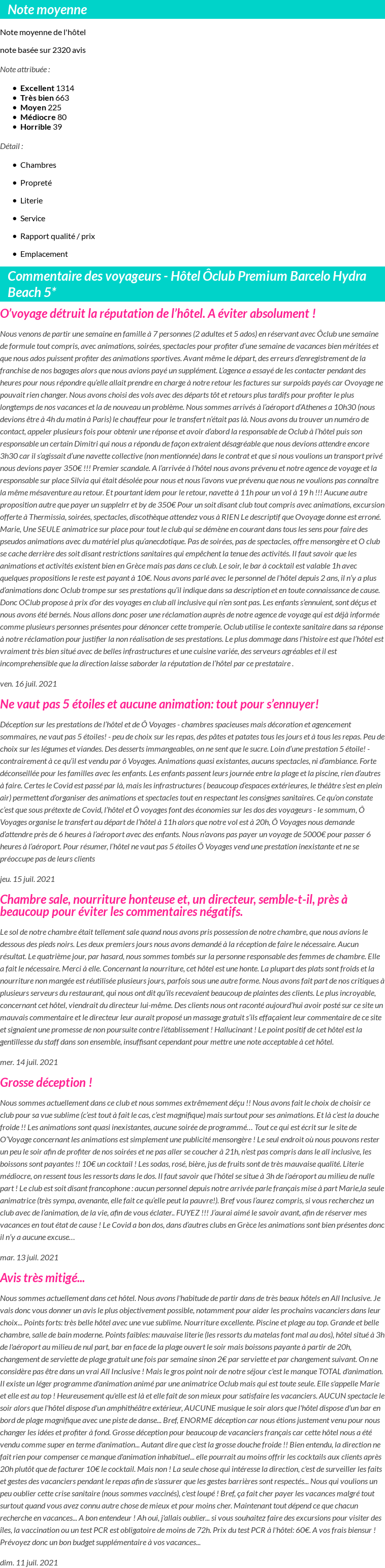 Avis clients