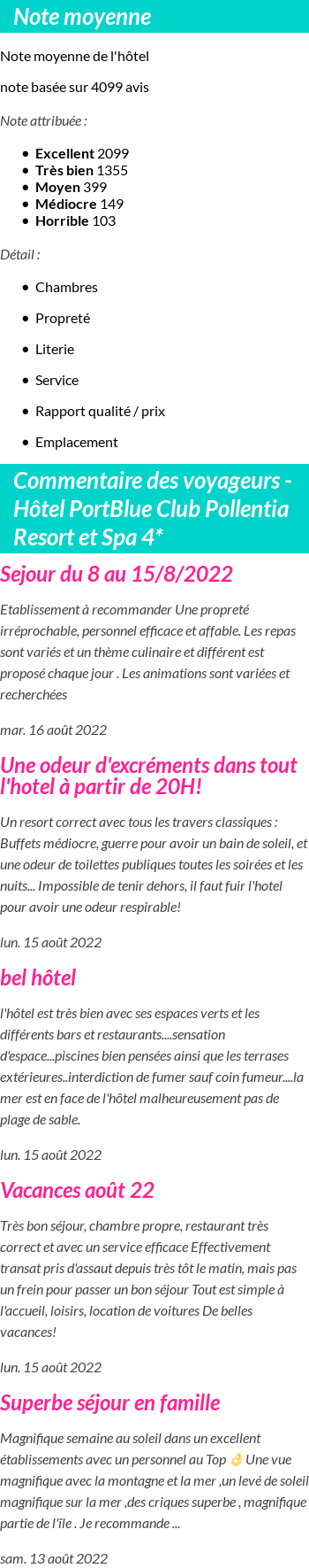Avis clients