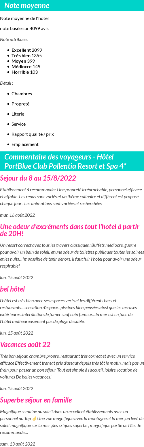 Avis clients