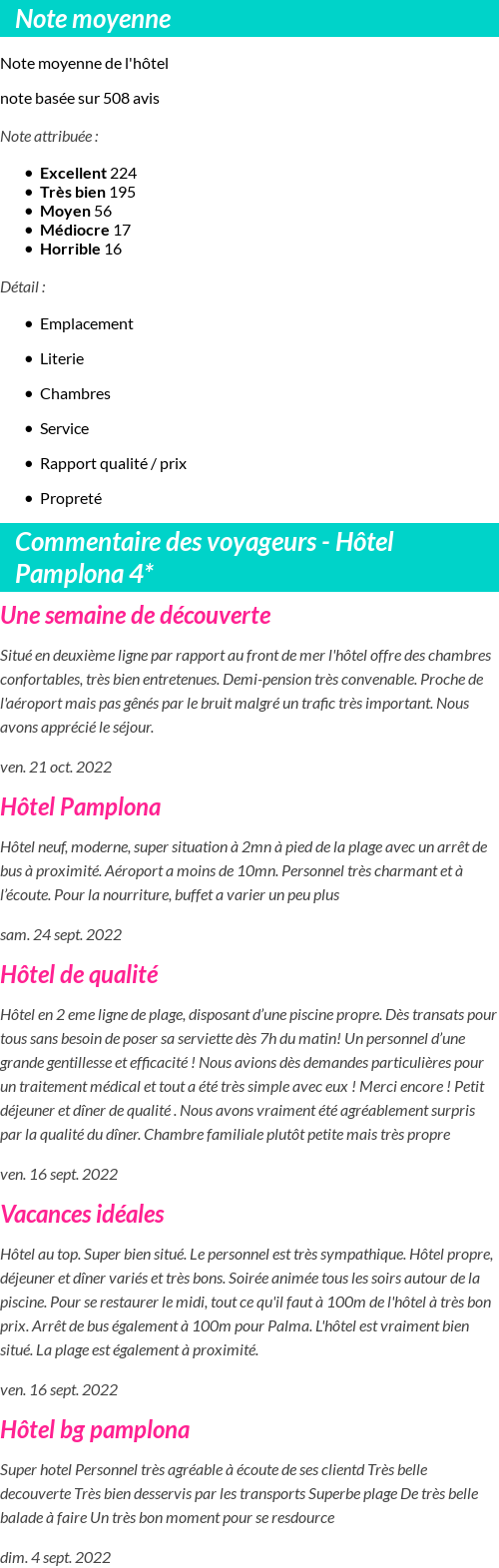 Avis clients