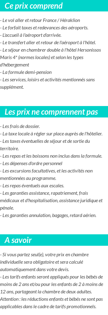 Conditions tarifaires