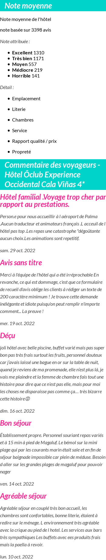Avis clients
