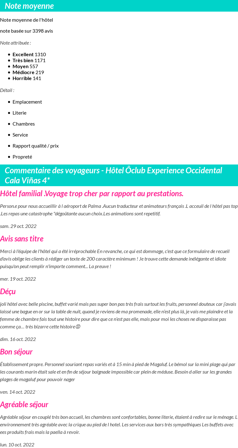 Avis clients