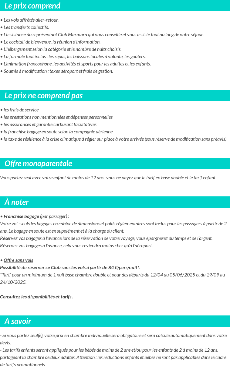 Conditions tarifaires