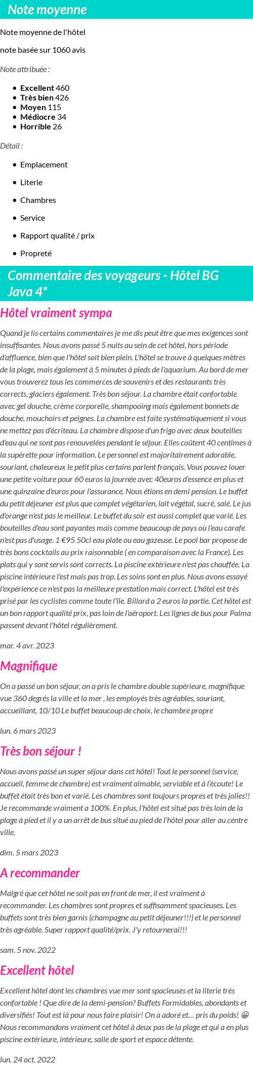 Avis clients