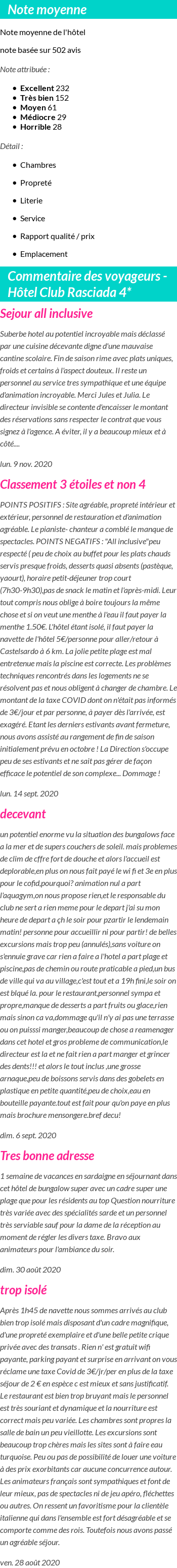 Avis clients