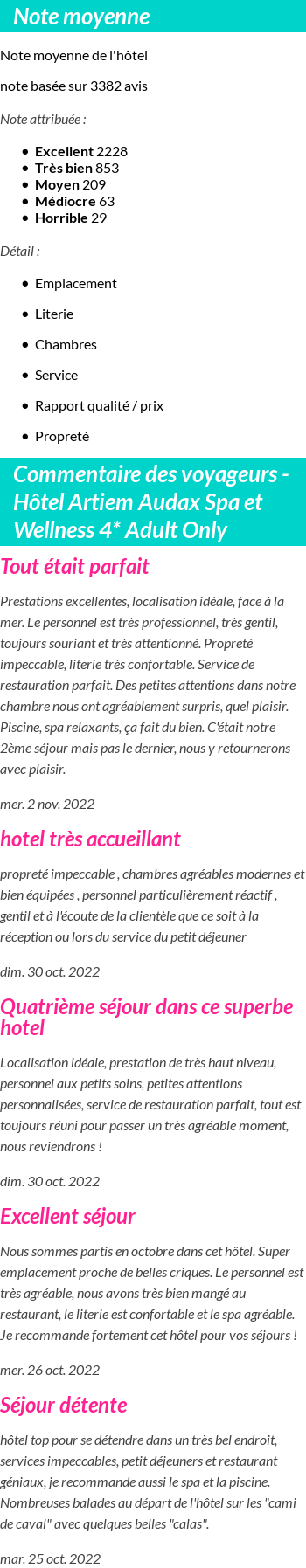 Avis clients