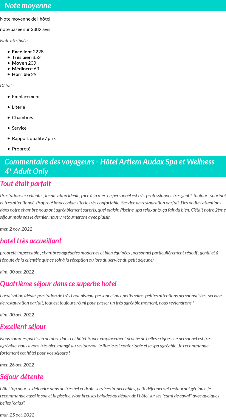 Avis clients