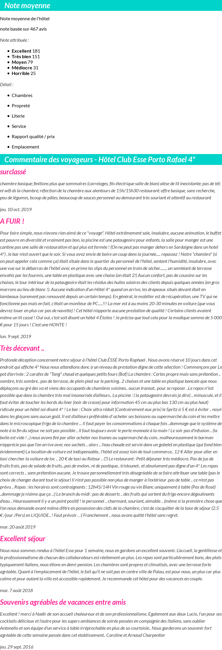 Avis clients