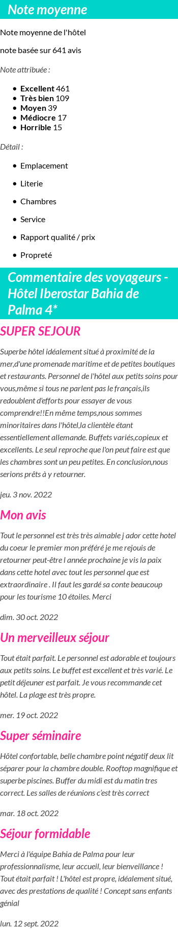 Avis clients