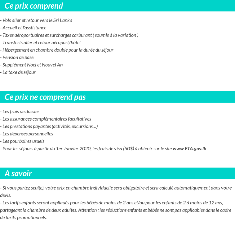 Conditions tarifaires