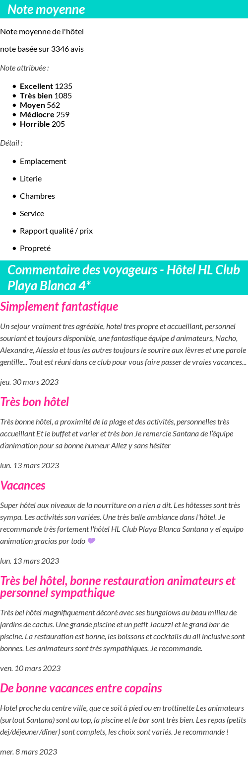 Avis clients