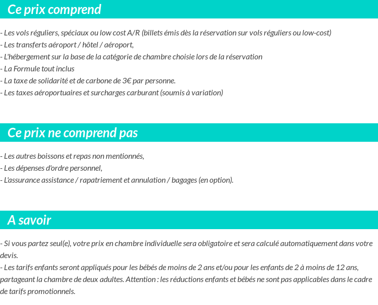 Conditions tarifaires