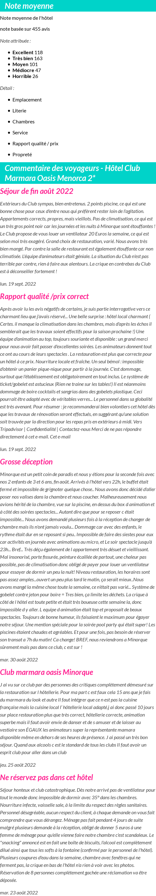 Avis clients