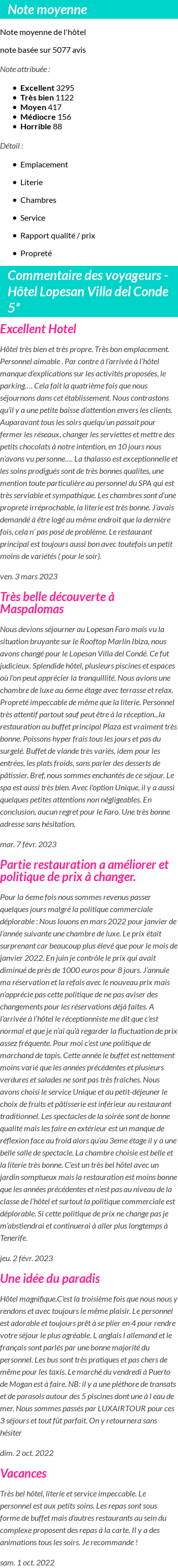Avis clients