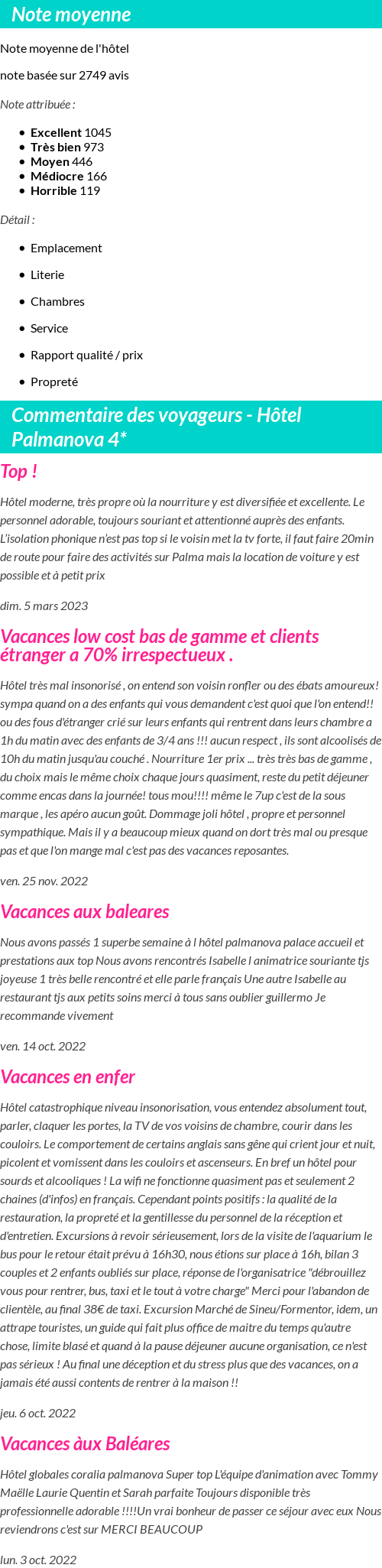 Avis clients