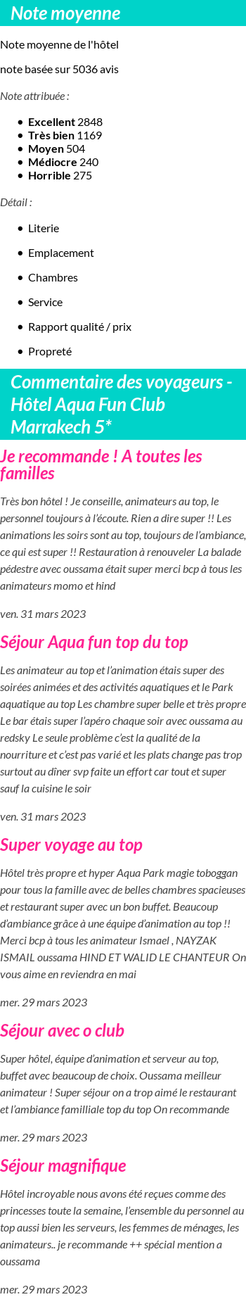 Avis clients