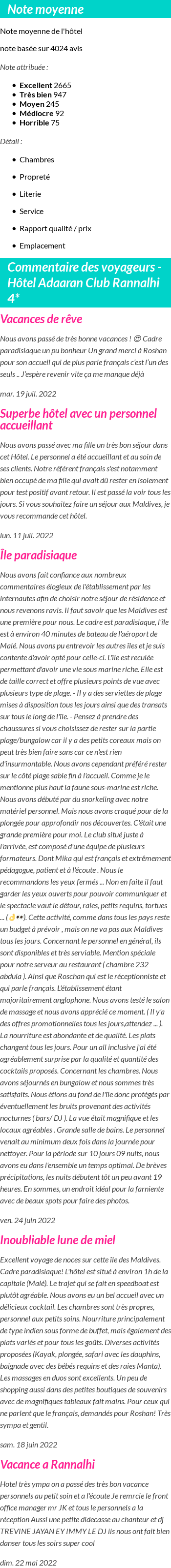 Avis clients