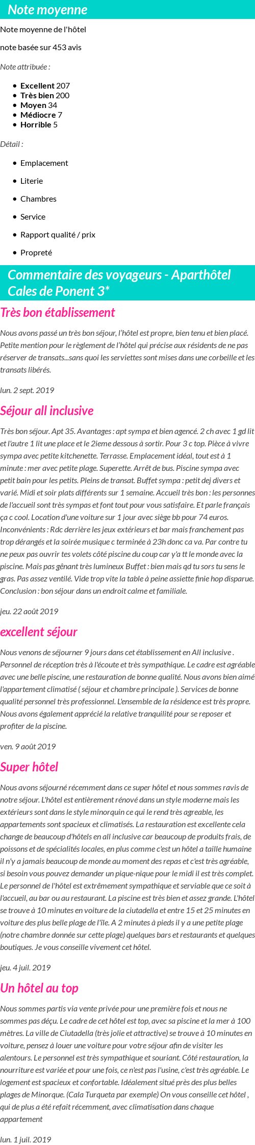 Avis clients