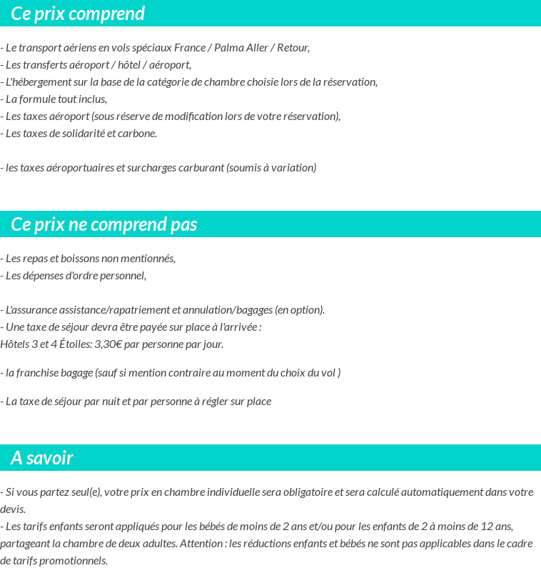 Conditions tarifaires