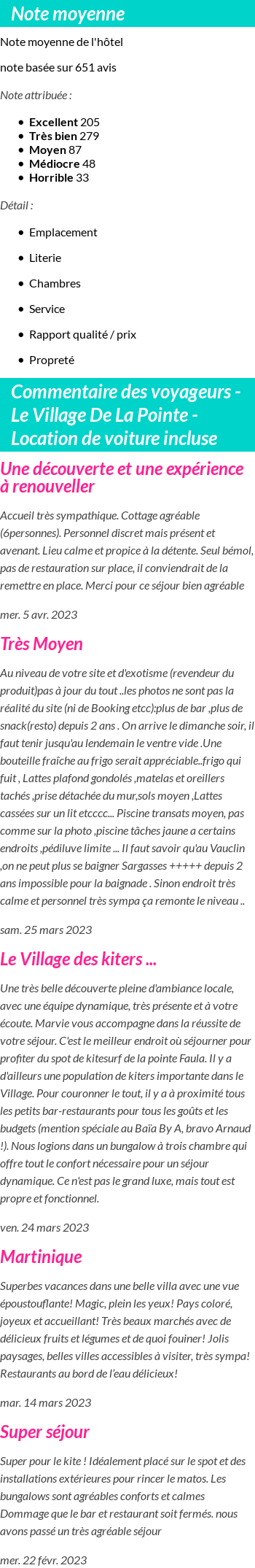 Avis clients
