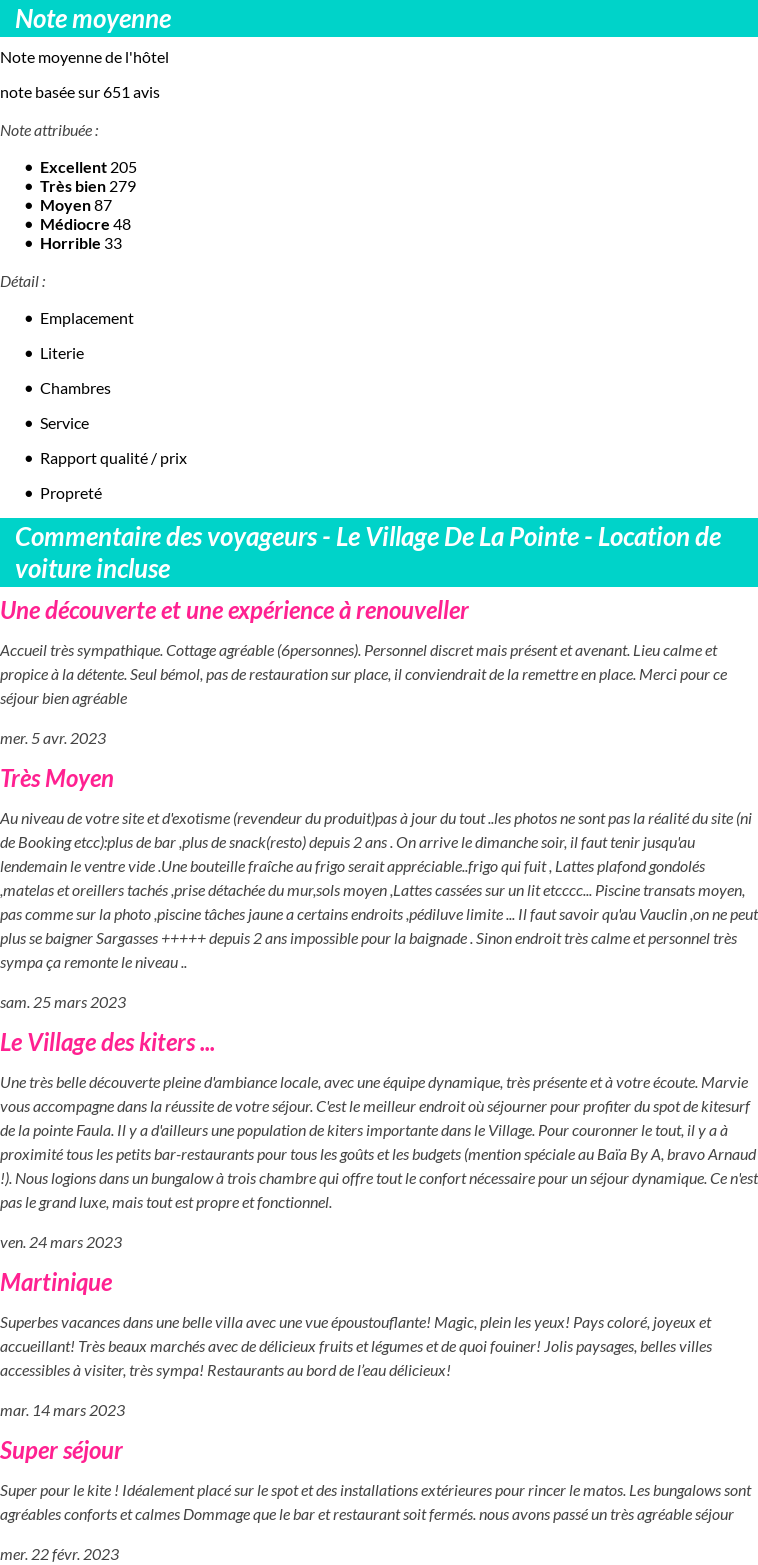 Avis clients
