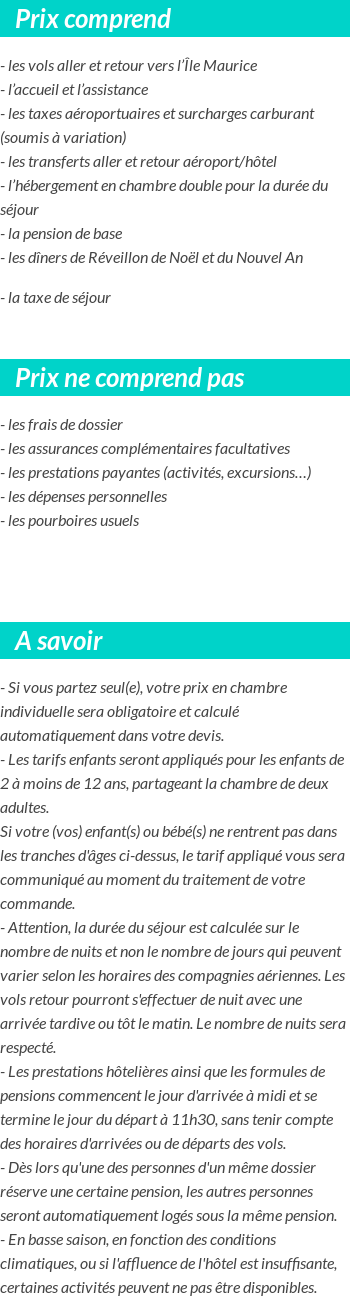 Conditions tarifaires