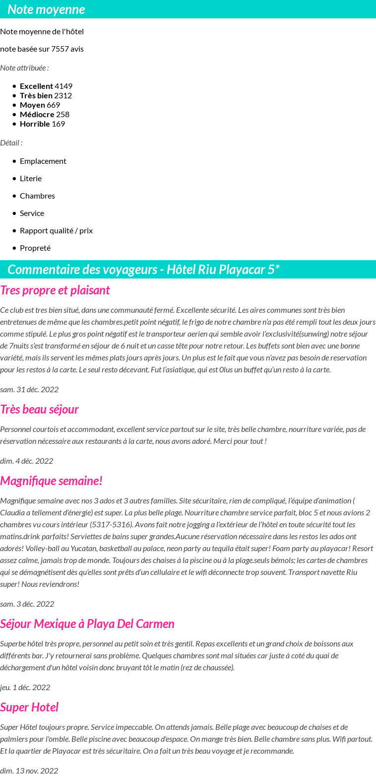 Avis clients