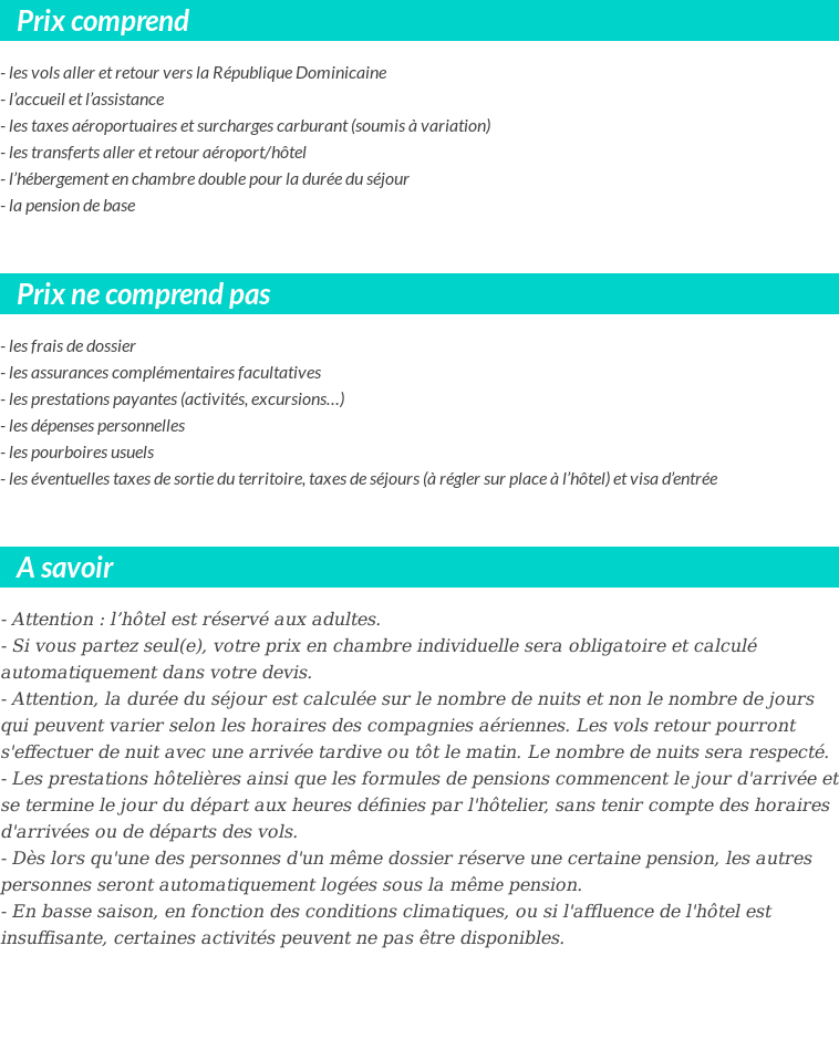 Conditions tarifaires