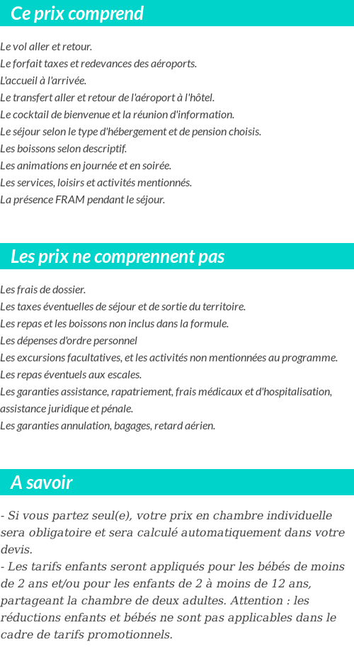 Conditions tarifaires