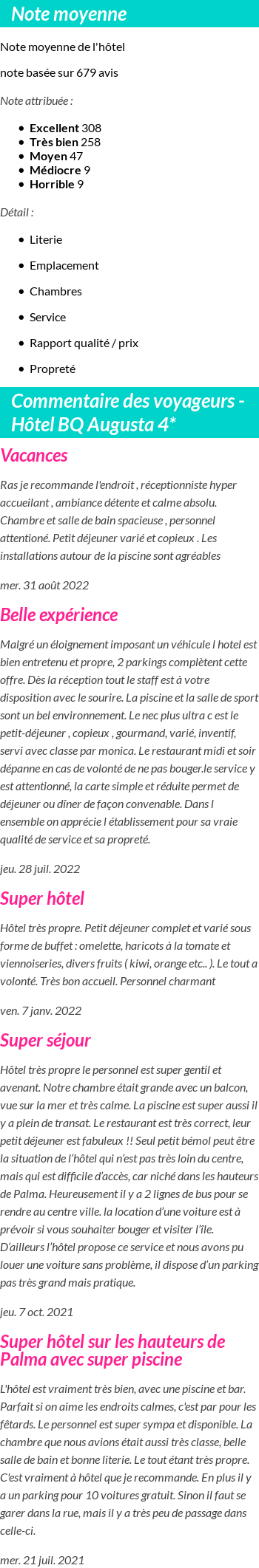 Avis clients