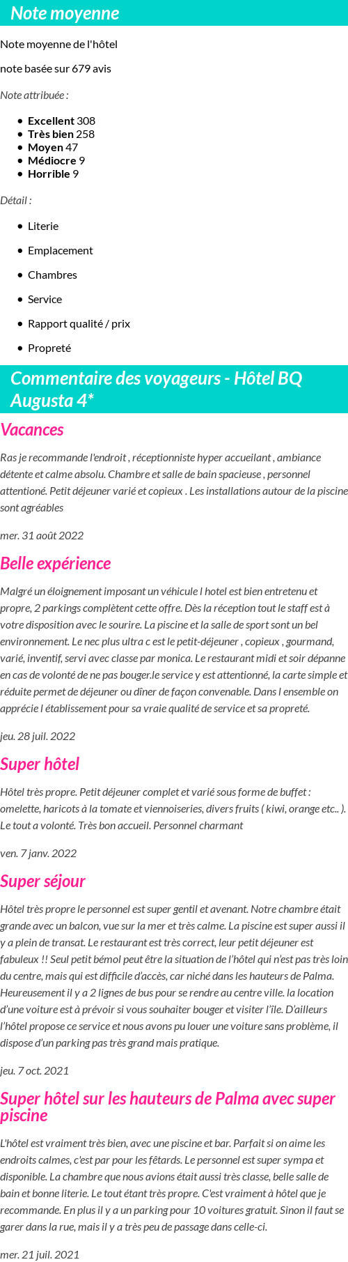 Avis clients