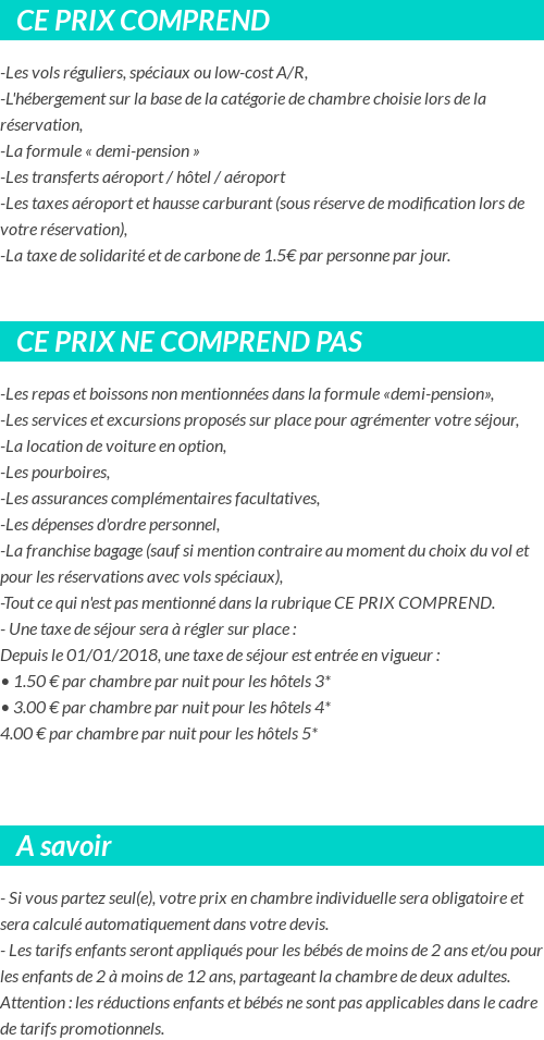 Conditions tarifaires