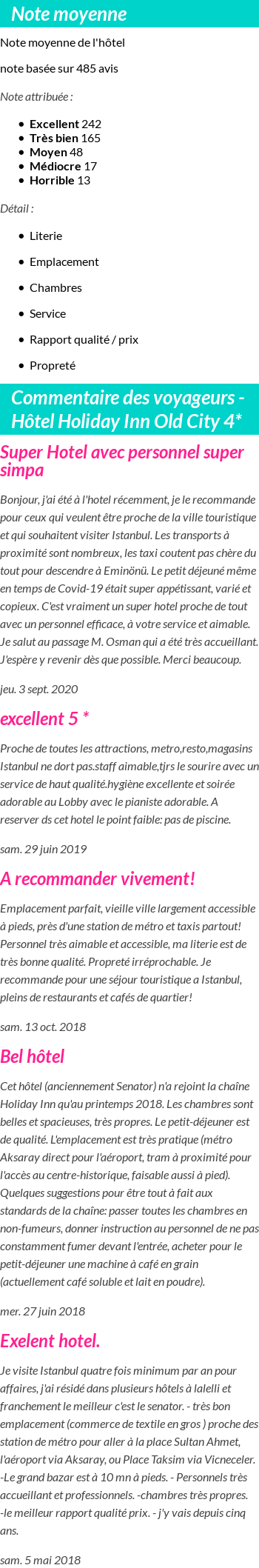 Avis clients