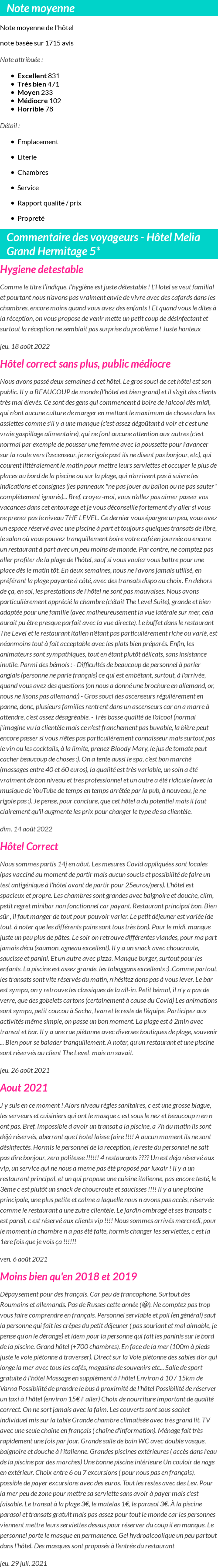 Avis clients