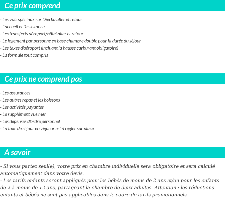 Conditions tarifaires