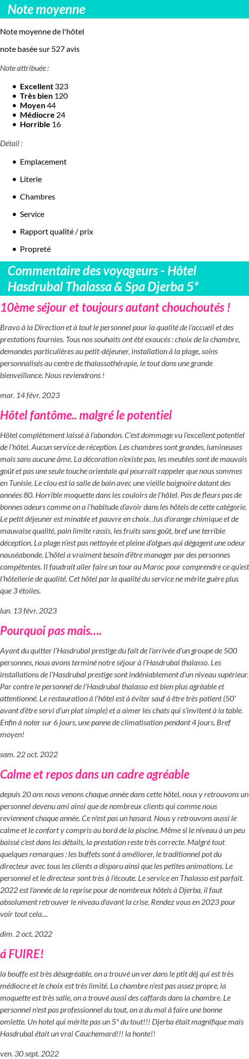 Avis clients