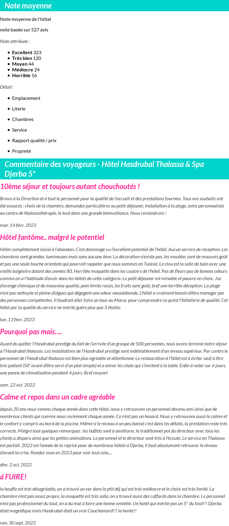Avis clients