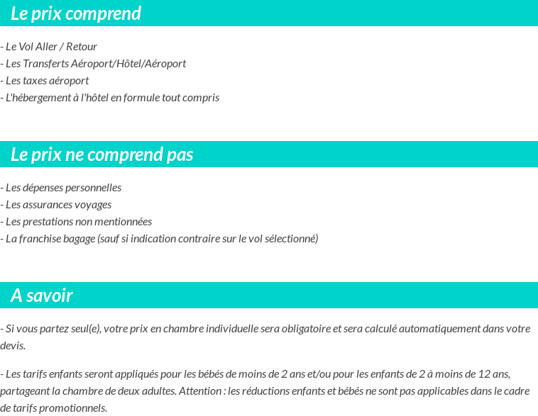 Conditions tarifaires