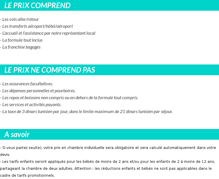 Conditions tarifaires