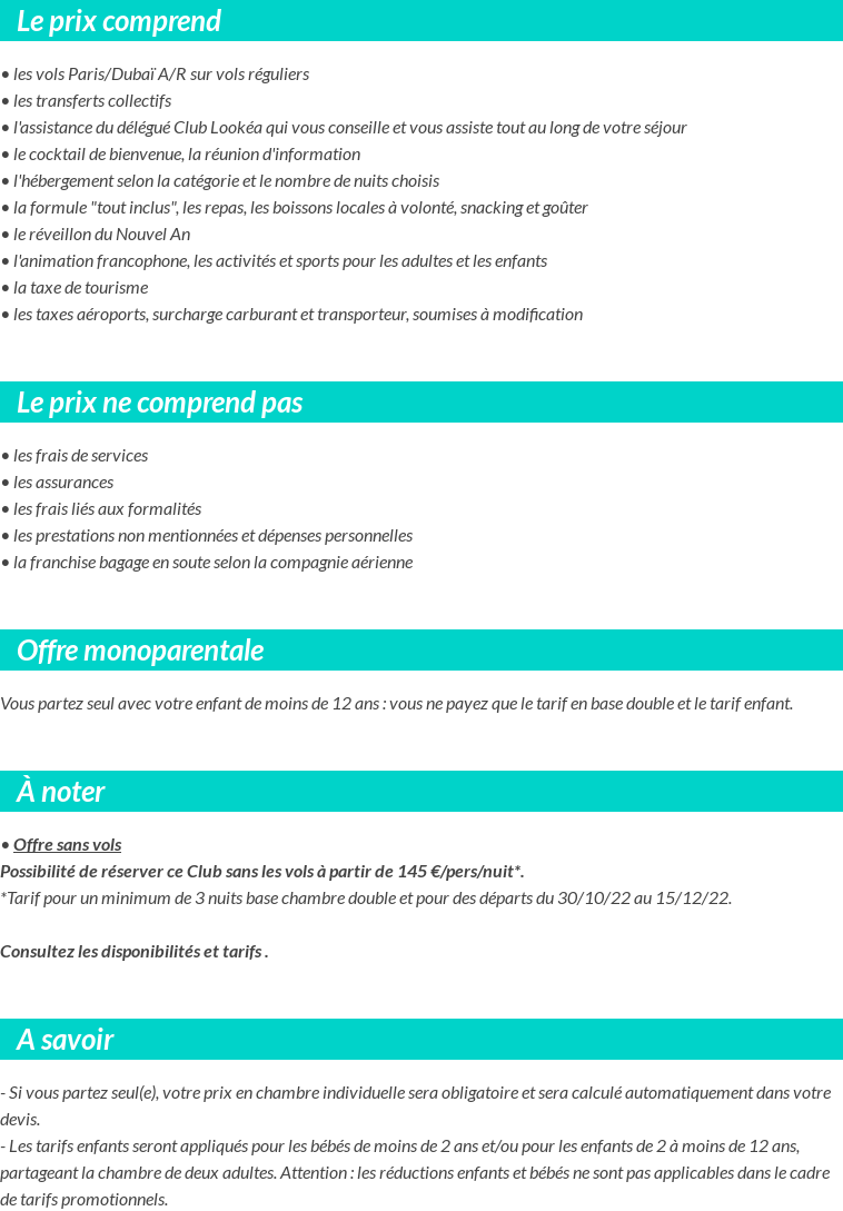 Conditions tarifaires